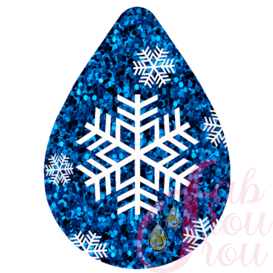 Snowflake on Blue Glitter