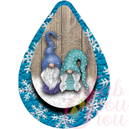 Snowy Gnomes on Blue