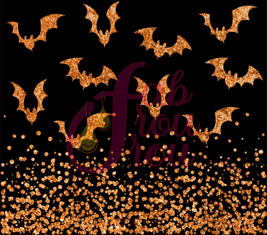 Orange Glitter Bats